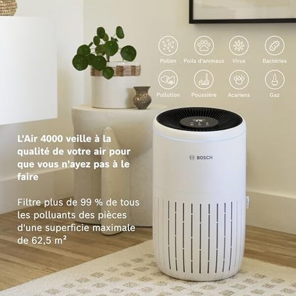 Découvrez notre test complet du purificateur d'air Bosch Air 4000 : performance, fonctionnalités et bien-être pour un air purifié au quotidien.