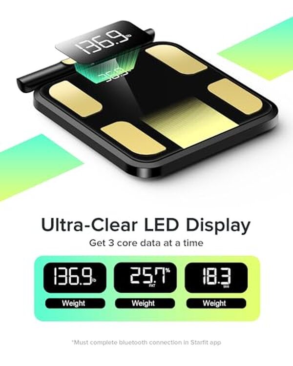 Découvrez le pèse-personne intelligent RunSTAR Balance avec 28 mesures corporelles pour optimiser votre bien-être et suivre vos progrès facilement.