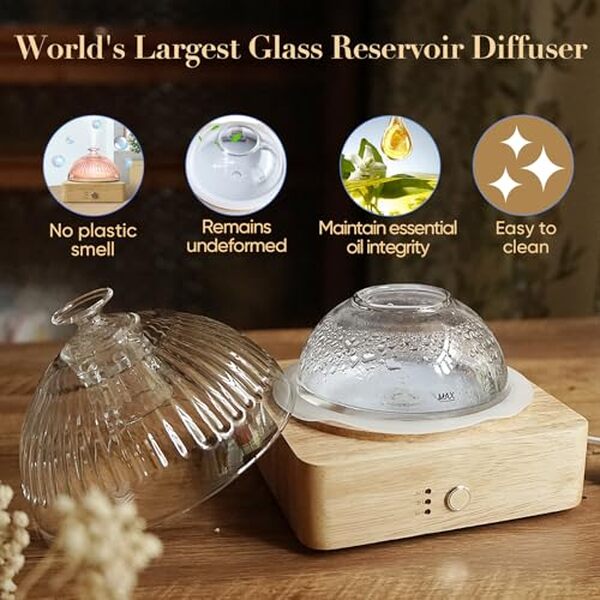 Découvrez notre test détaillé du diffuseur d'huiles essentielles dôme en verre et bois : design élégant, efficacité et bienfaits aromatiques en un seul appareil