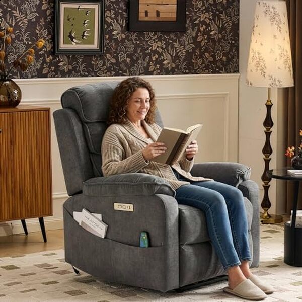 Découvrez le fauteuil relax électrique LEADZM avec massage intégré, chargeur sans fil et ports USB pour un confort ultime et connecté.