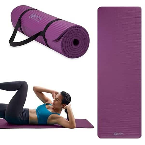 Avis complet sur le tapis de yoga épais Gaiam Essentials violet de 10 mm. Explorez ses atouts : confort, épaisseur et adhérence pour une pratique optimisée.