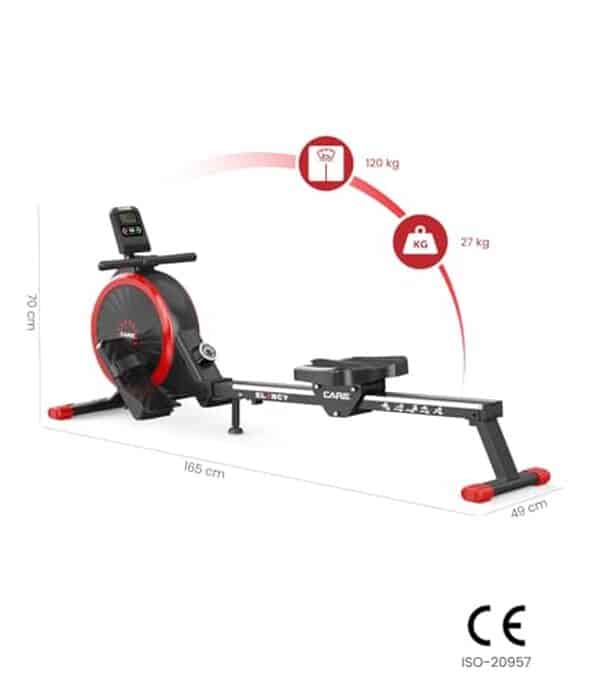 Découvrez les fonctionnalités du rameur Care Fitness Elancy avec freinage magnétique et explorez ses 16 niveaux de résistance pour un entraînement personnalisé et efficace