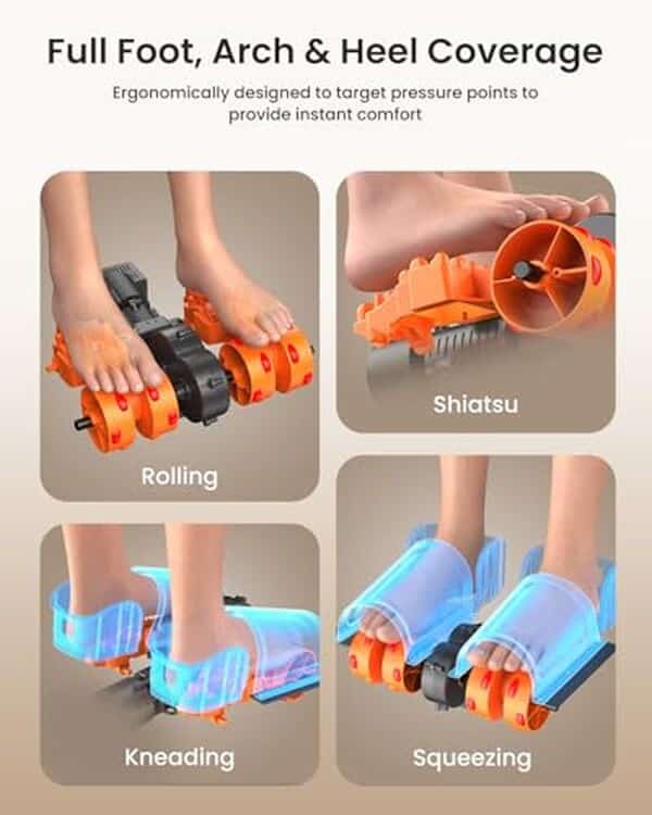 Découvrez le masseur de pieds Renpho 2026 avec shiatsu chauffant pour un confort optimal. Bénéficiez d'un massage relaxant grâce à sa télécommande pratique et ajustez l'intensité selon vos besoins.