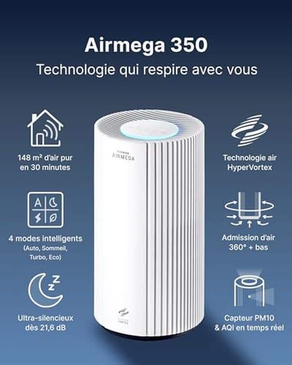 Découvrez notre test complet du purificateur Coway Airmega 350, idéal pour purifier l'air dans les grandes pièces. Efficacité, performance et avis détaillés à retrouver dans cet article.