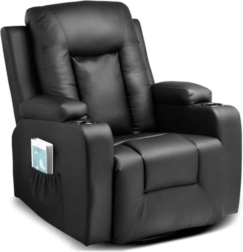 Test du fauteuil de relaxation Comhoma pivotant 360° noir