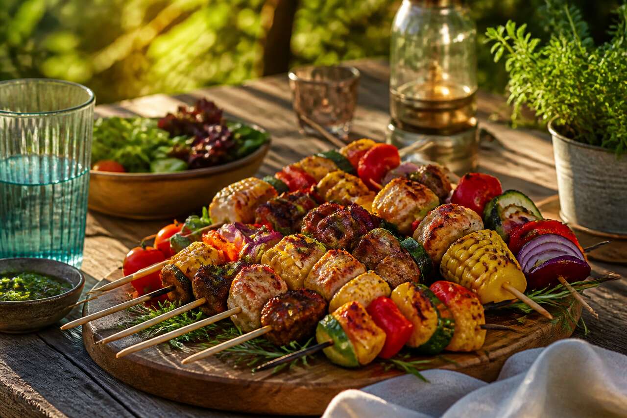 Brochettes color&eacute;es : une touche conviviale