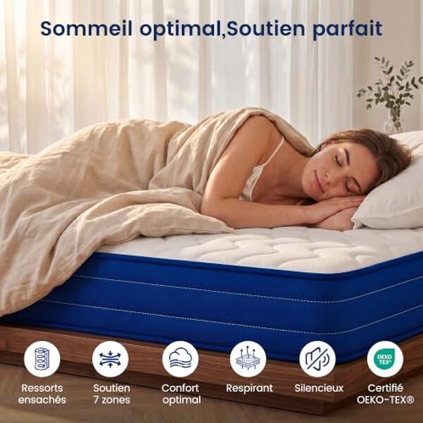 Découvrez notre test détaillé du matelas Inmoko 140x190 cm avec technologie ergonomique 7 zones : confort, durabilité et avis client complets pour bien choisir votre matelas. 