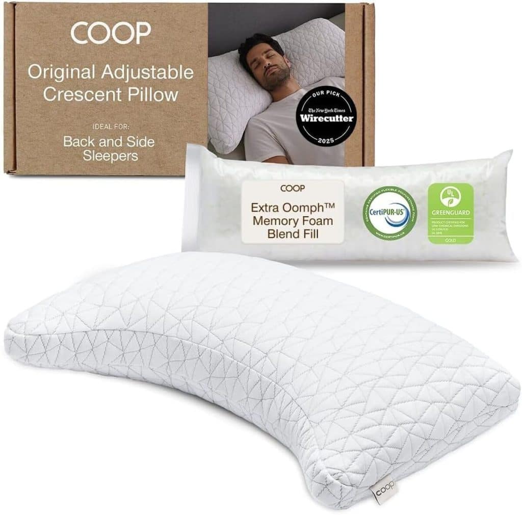 Test de l'oreiller croissant coop home goods : soulagement tensions