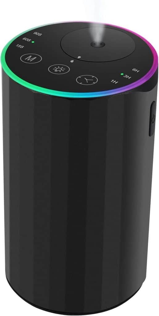 Test du diffuseur d'huiles essentielles sans fil en aluminium noir
