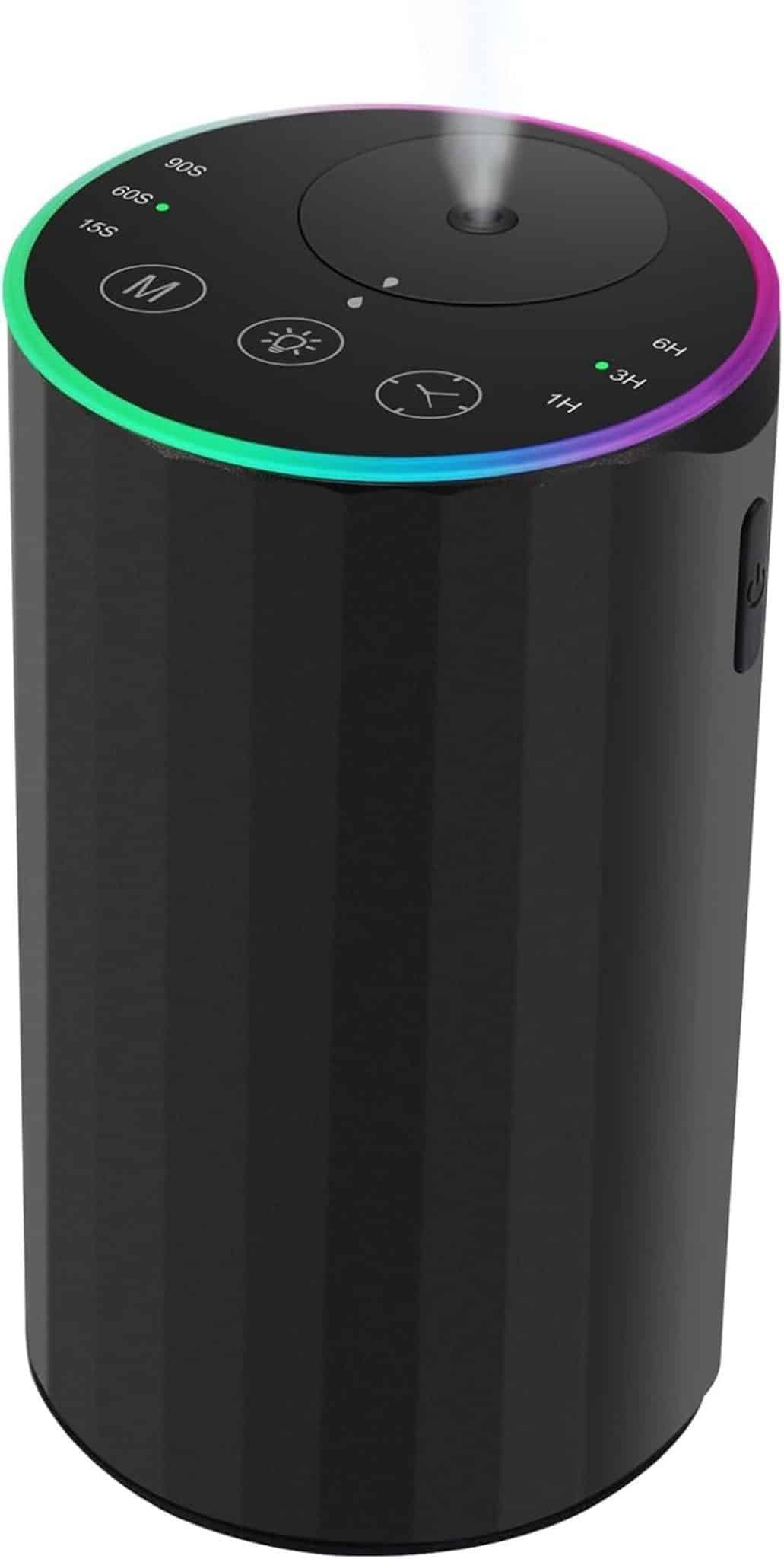 Test du diffuseur d'huiles essentielles sans fil en aluminium noir