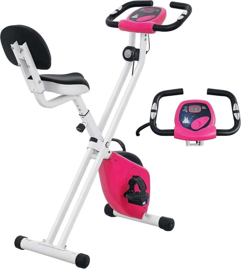 Test : vélo d'appartement HOMCOM pliable modèle rose