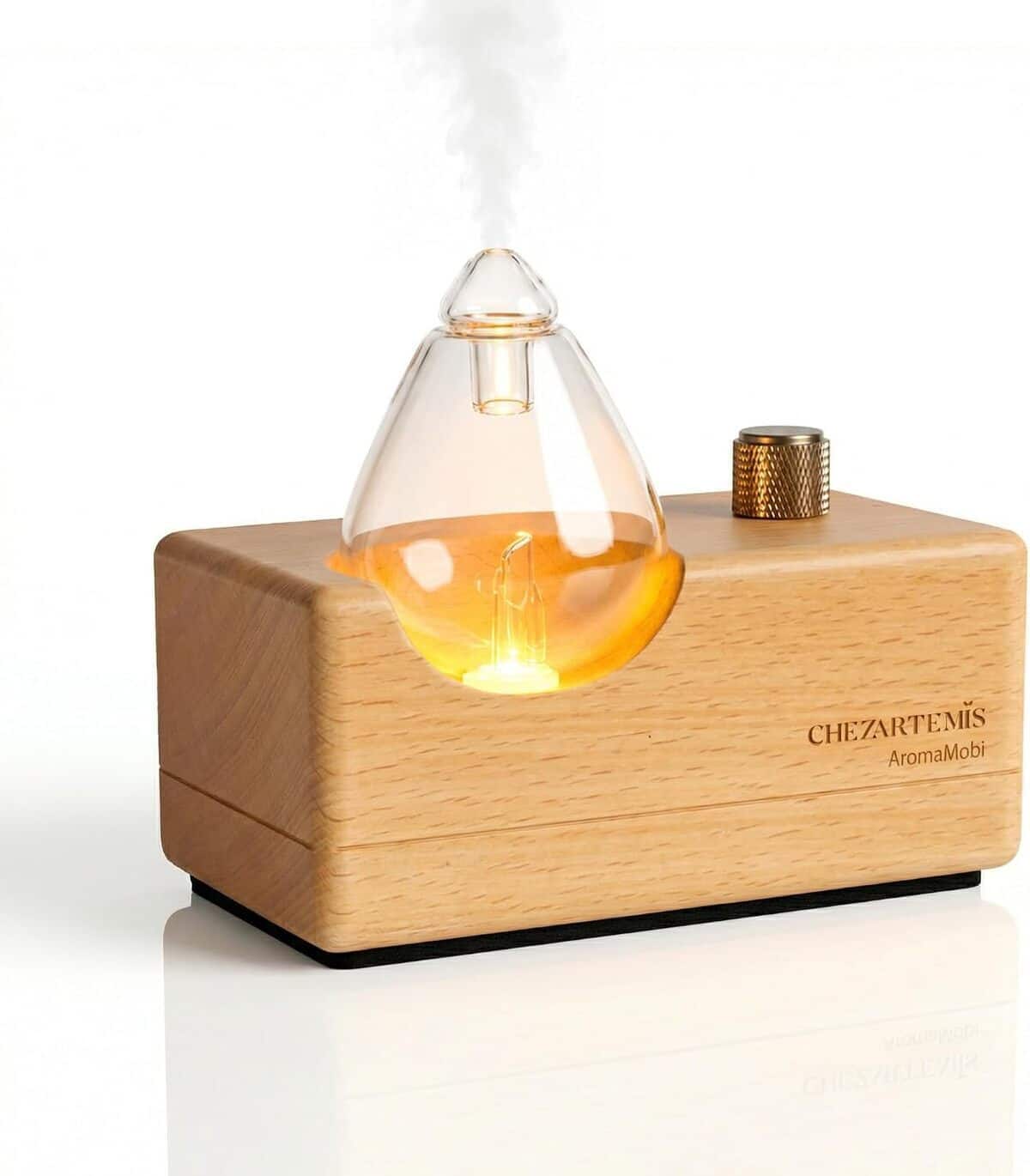 Test du diffuseur nébuliseur Waterdrop en verre et bois naturel